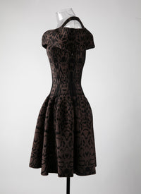 Pantera sleeveless short dress - Black & Brown