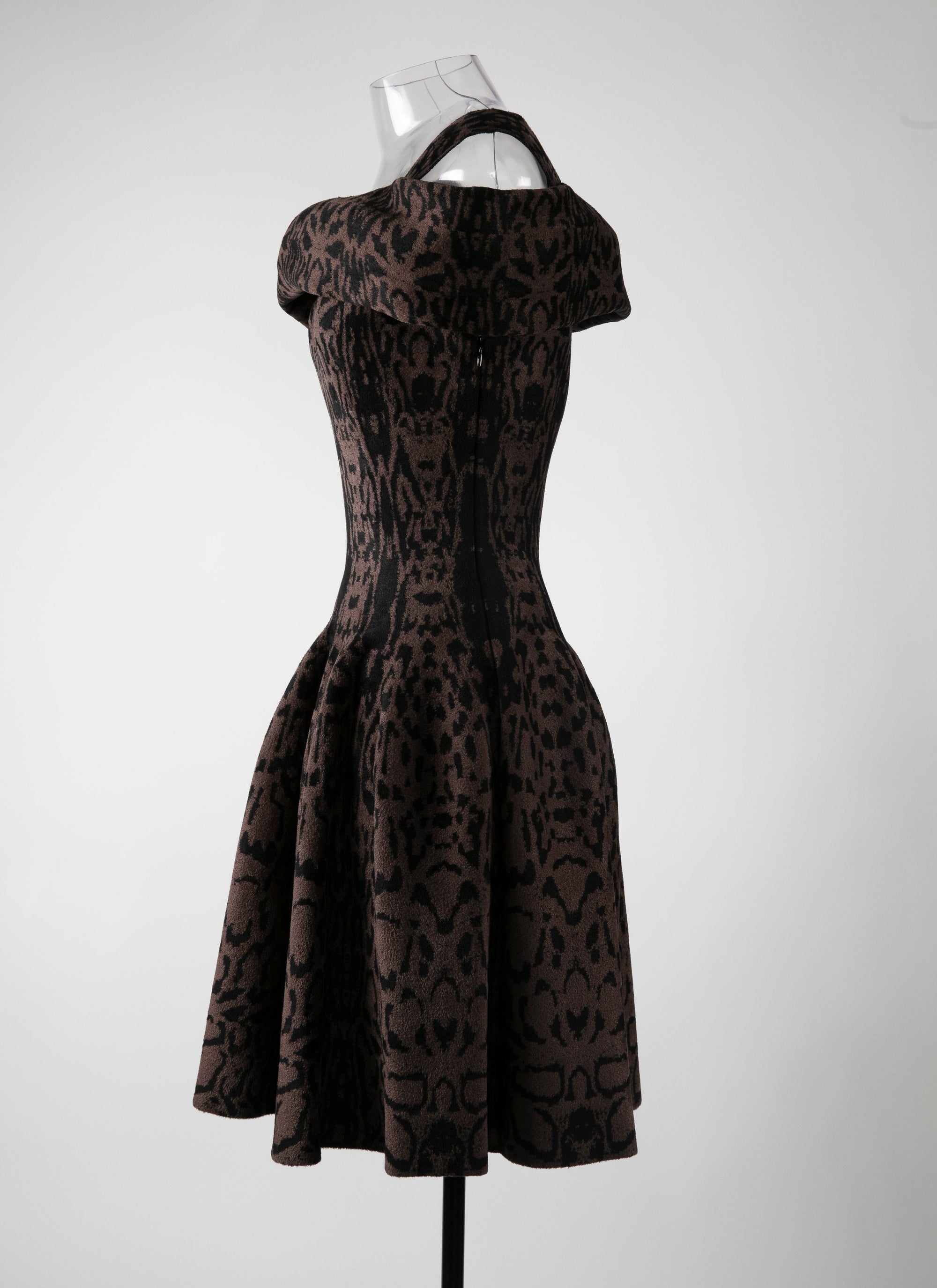 Pantera sleeveless short dress - Black & Brown