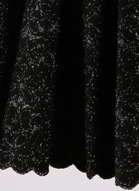 Patio sleeveless mesh dress with closed collar - Black & Silver