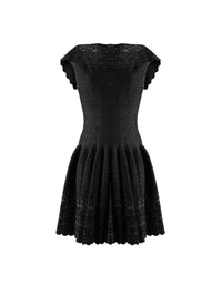 Robe à col fermé sans manches Patio en maille - Noir & Argent