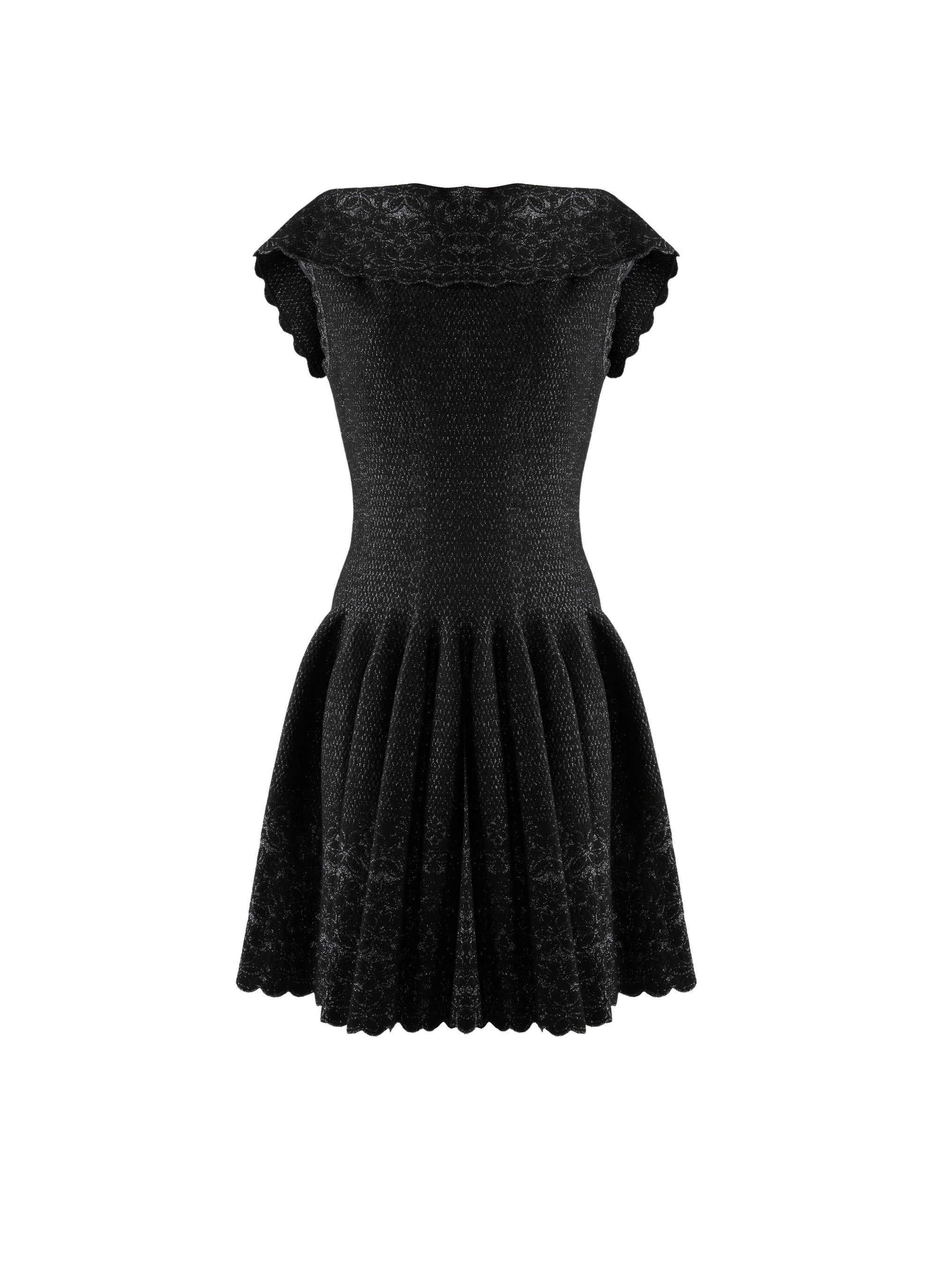 Robe à col fermé sans manches Patio en maille - Noir & Argent