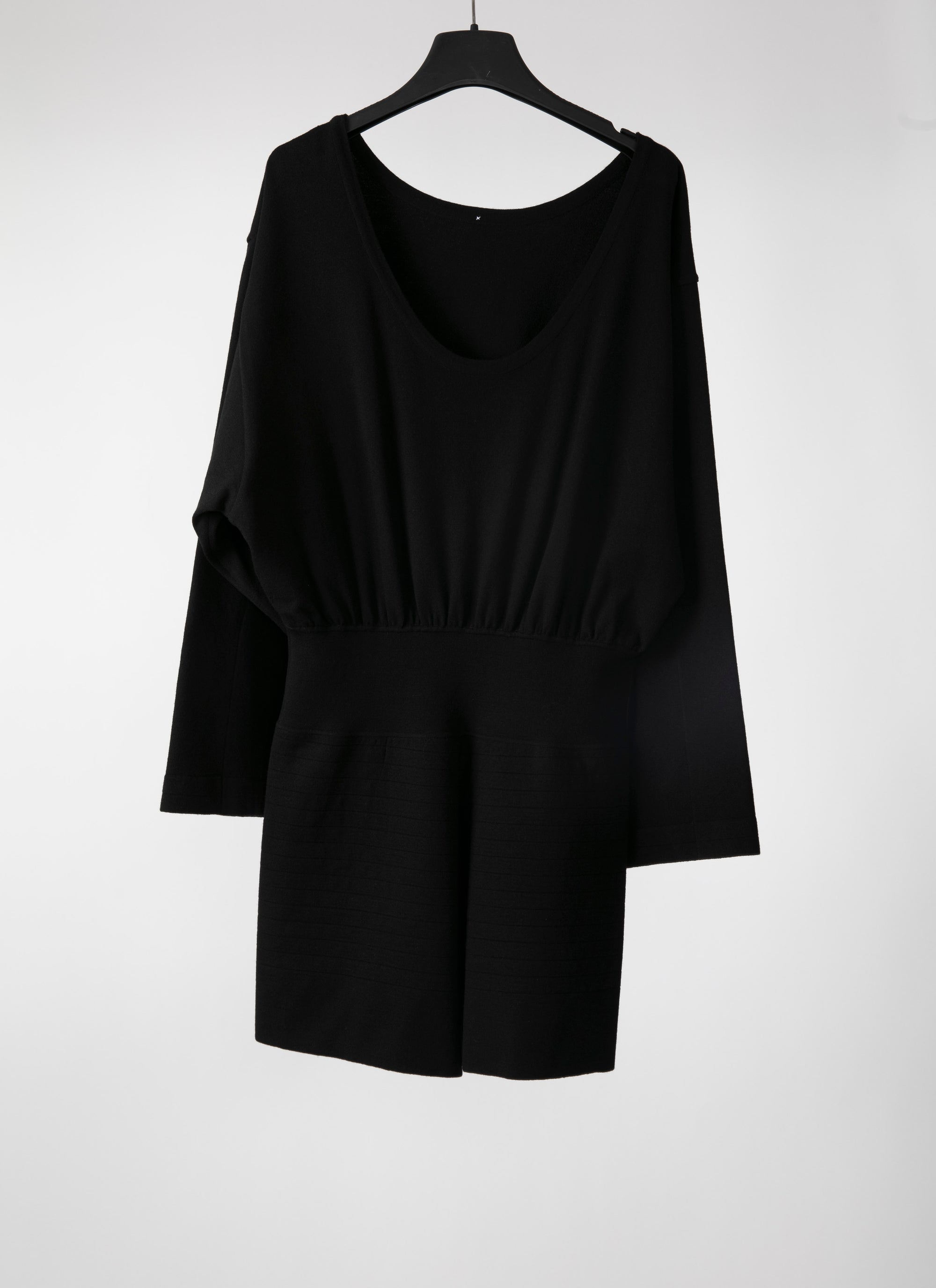 Long-sleeved jumpsuit in wool - Black intense