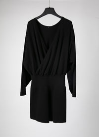 Supreme long-sleeved jumpsuit in wool - Black intense