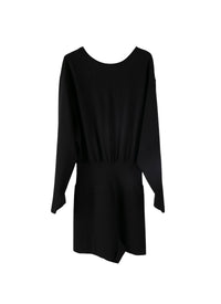Supreme long-sleeved jumpsuit in wool - Black intense