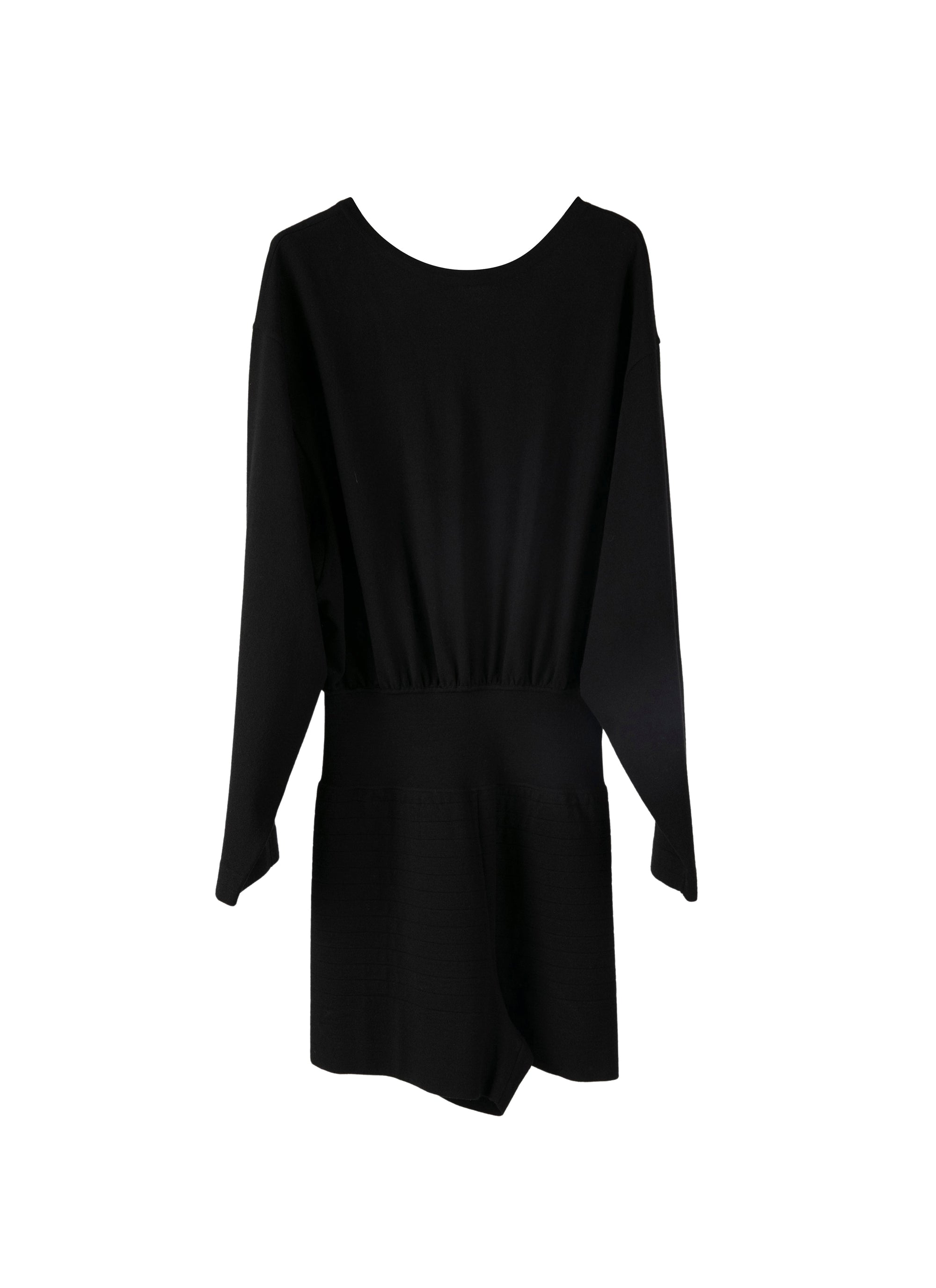 Supreme long-sleeved jumpsuit in wool - Black intense