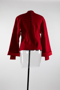Pull à manches longues évasées en laine - Rubis