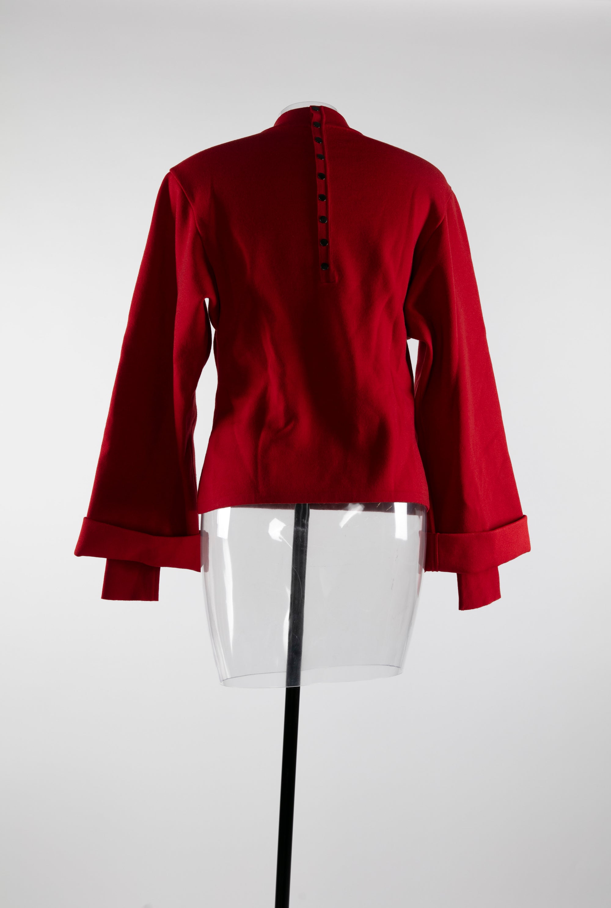 Pull à manches longues évasées en laine - Rubis