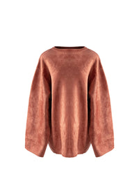 Long sleeve jumper in iconic velvet - Caramel