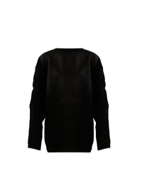 Pull à manches longues en velours iconique - Noir