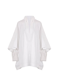 Wide-sleeved Japanese poplin shirt - White