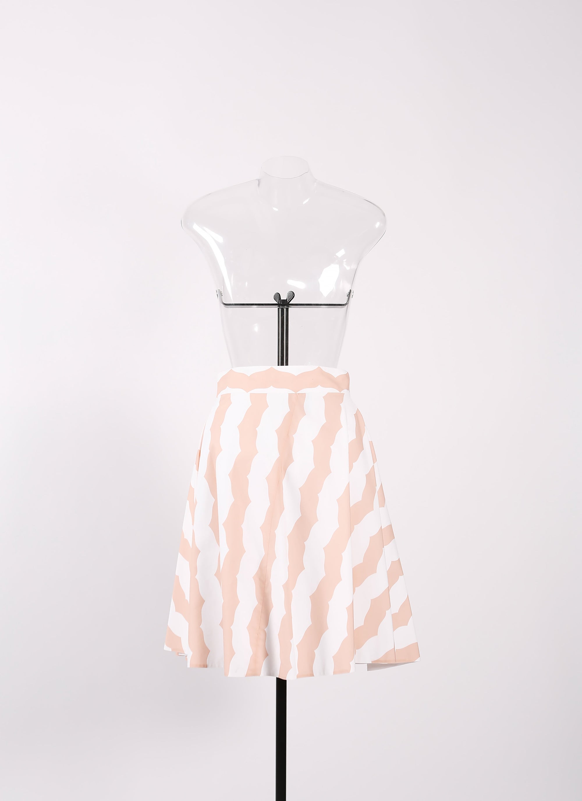 Jupe regular à rayures - Blanc & Rose