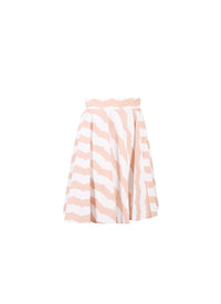 Jupe regular à rayures - Blanc & Rose