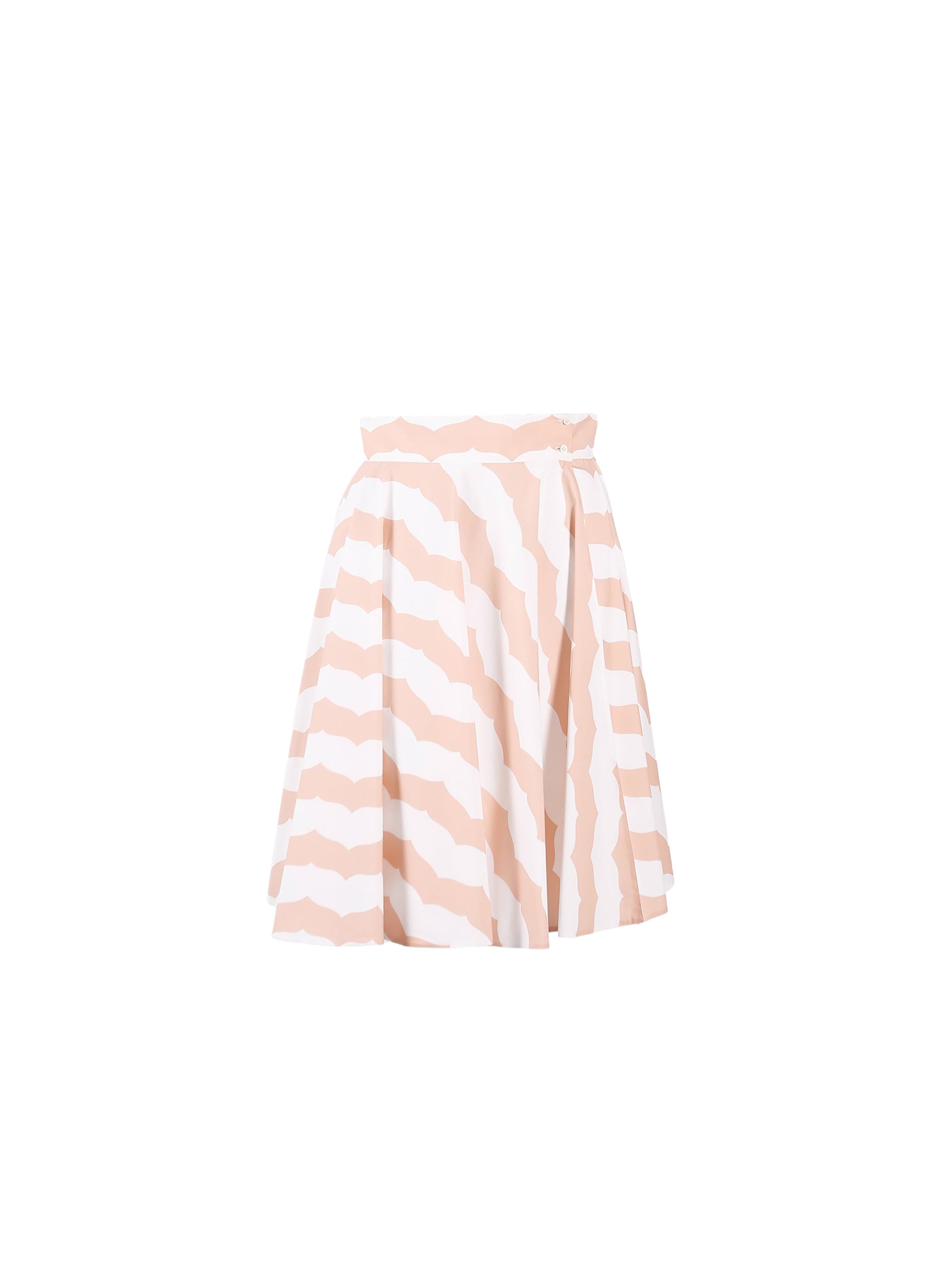 Jupe regular à rayures - Blanc & Rose