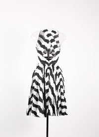 Sleeveless striped pencil dress - White & Black