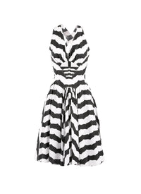 Robe droite sans manches à rayures - Blanc & Noir