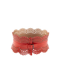 Ceinture corset perforée en cuir - Madras