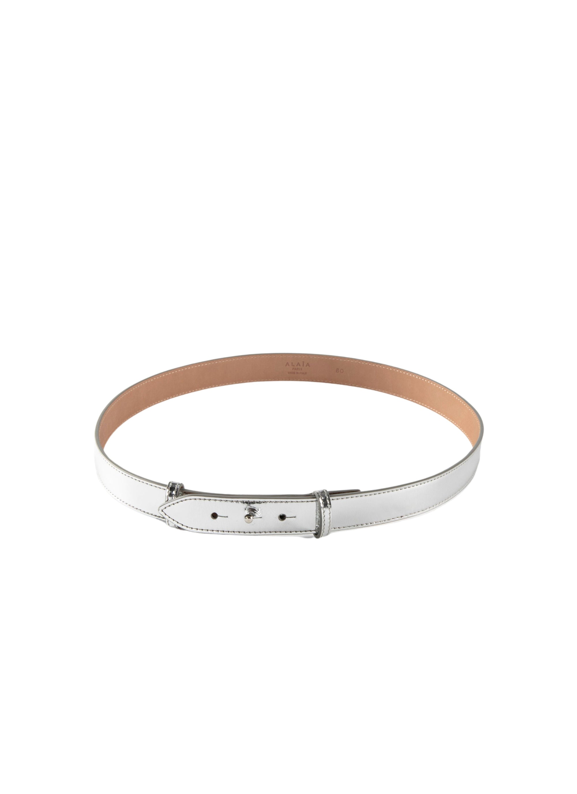 Ceinture très fine en cuir - Argent