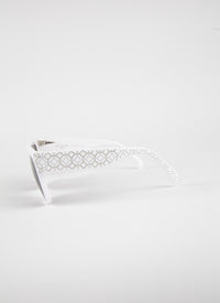 Cat-eye glasses - Bright White & Grey