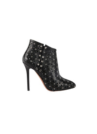 Bottines à œillets en cuir - Noir