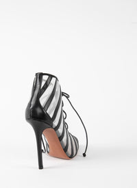 Striped boots 110 - White & Black