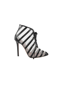 Striped boots 110 - White & Black