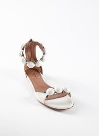 Sandales Bombe plates en cuir - Blanc