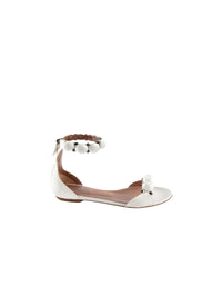 Sandales Bombe plates en cuir - Blanc