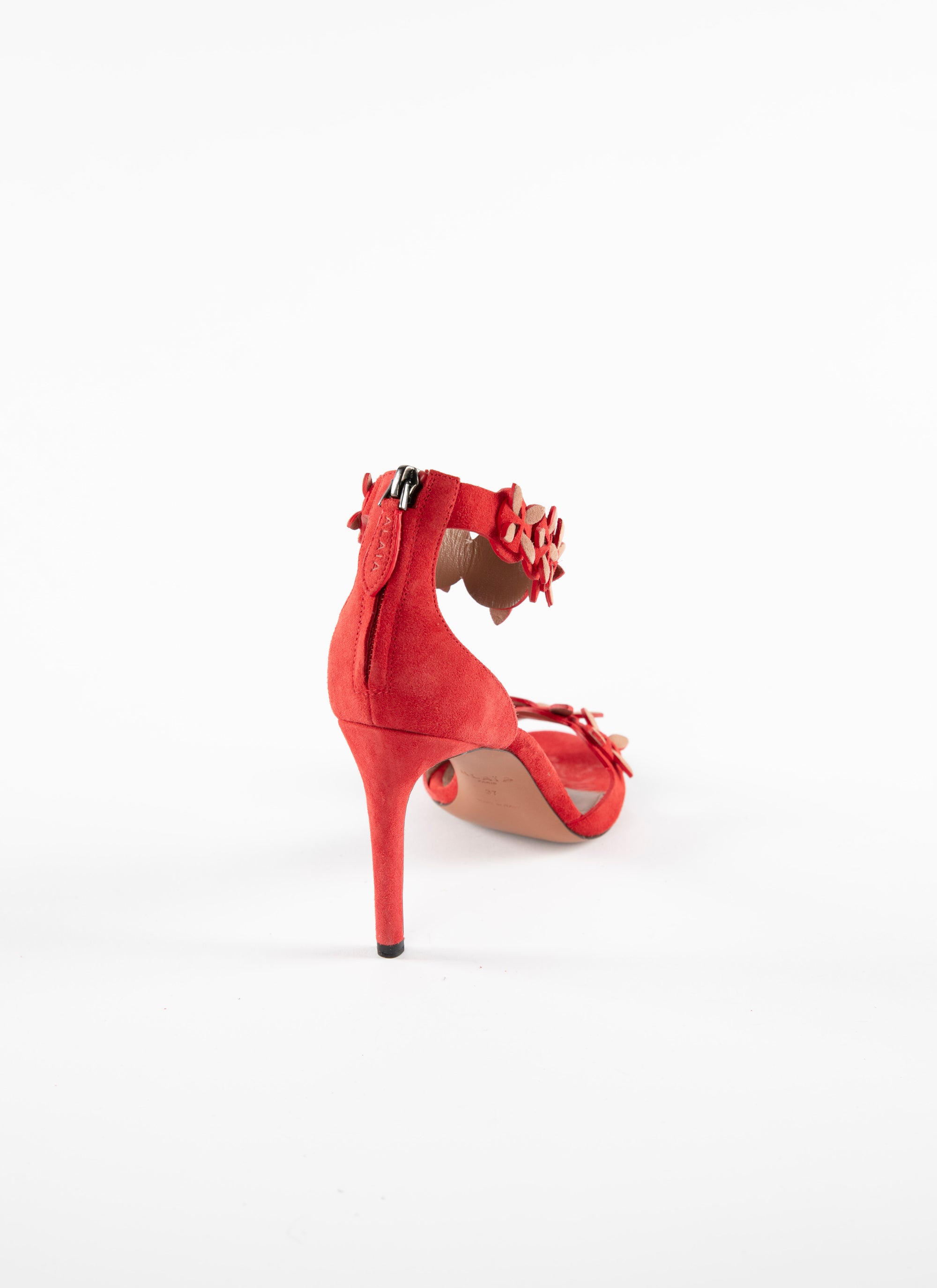 Sandales 90 bride à fleurs en cuir - Multicolore