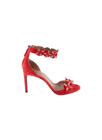 Sandales 90 bride à fleurs en cuir - Multicolore