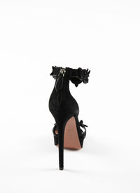 Sandales 135 bride à fleurs en cuir - Noir & Noir