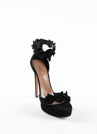 Sandales 135 bride à fleurs en cuir - Noir & Noir