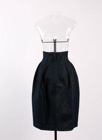 Shiny denim skirt - Gold