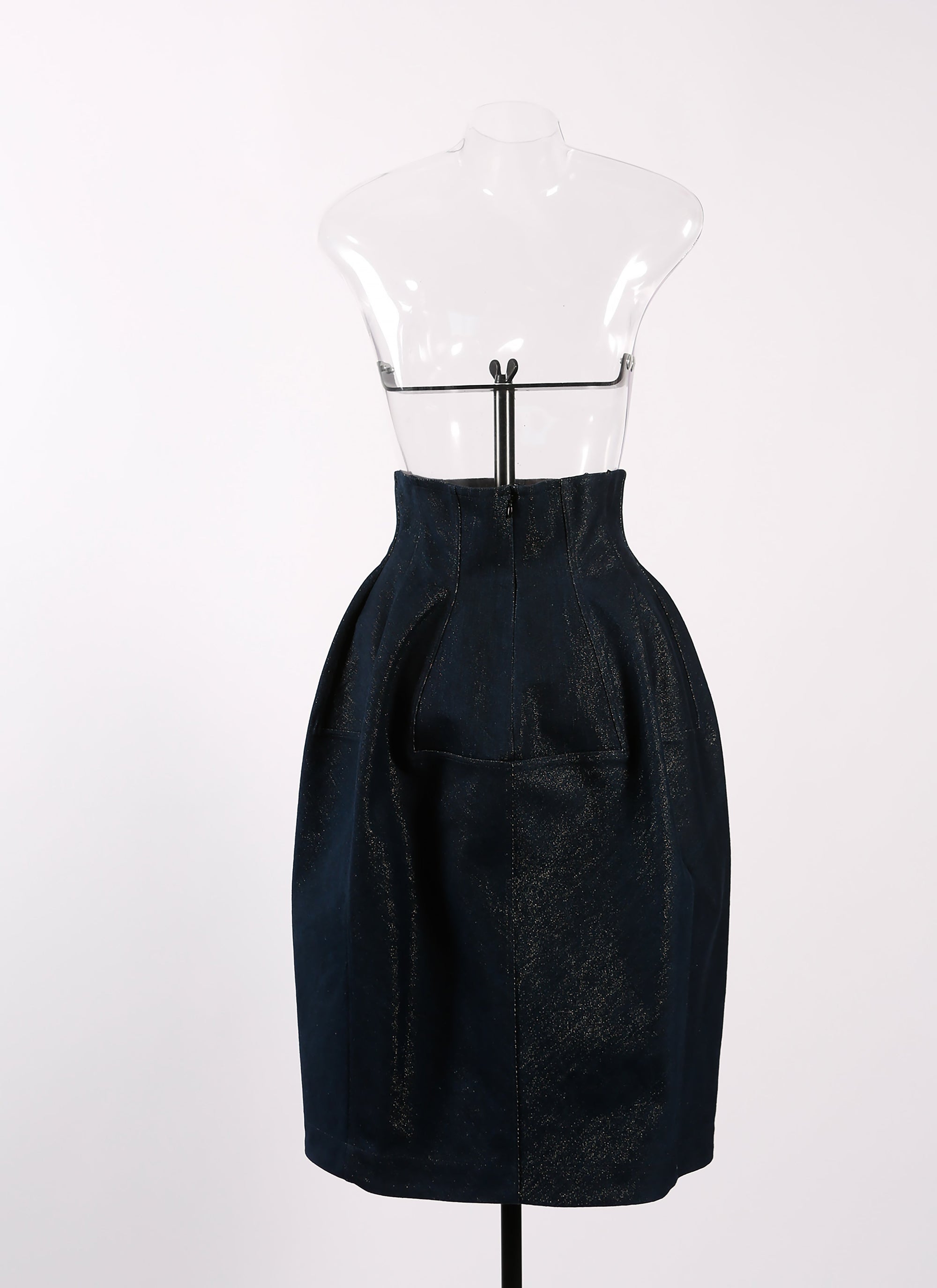 Shiny denim skirt - Gold