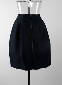 Jupe boule en denim - Argent