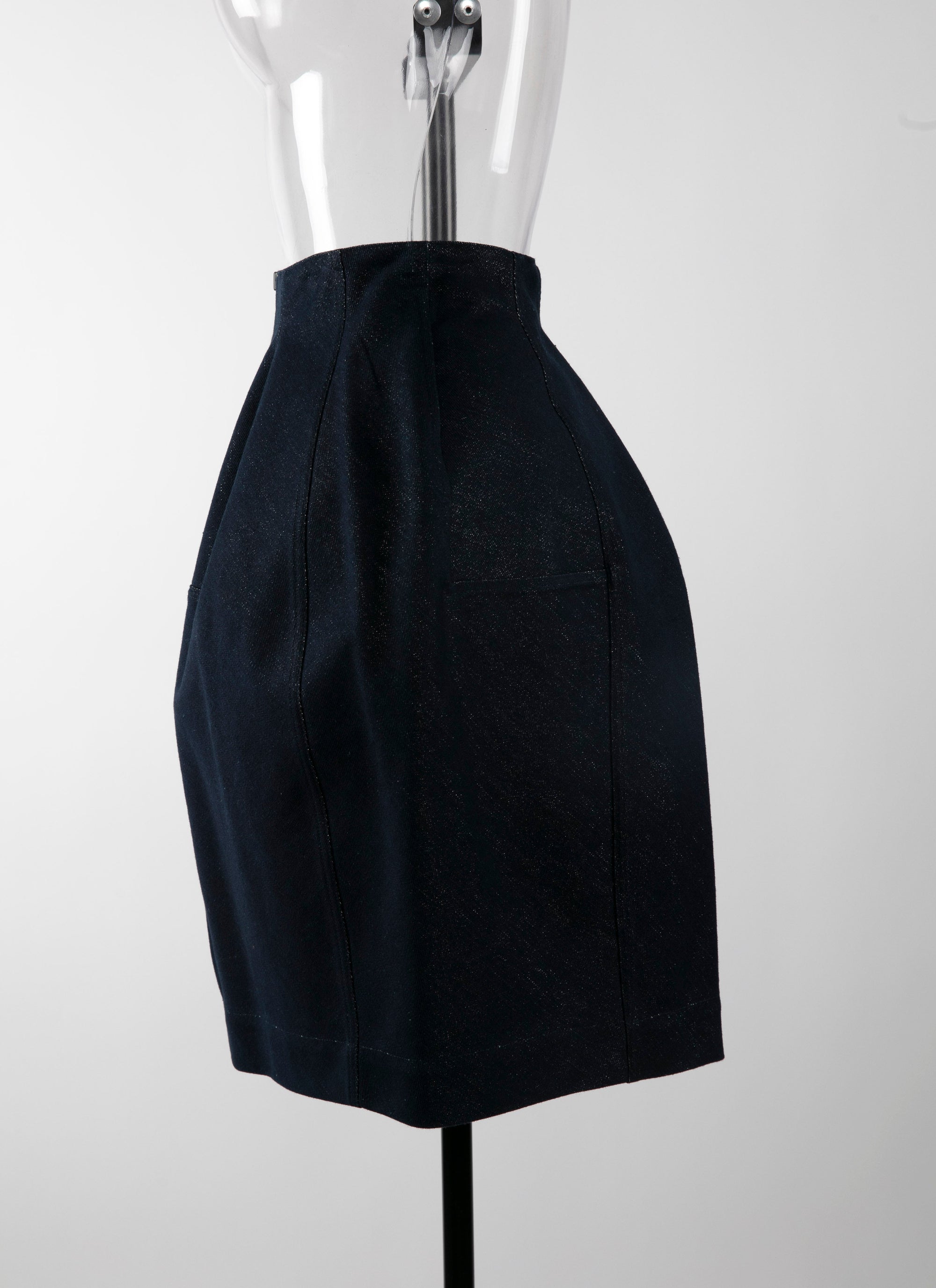 Jupe boule en denim - Argent