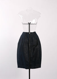 Short skirt in shiny denim - Silver