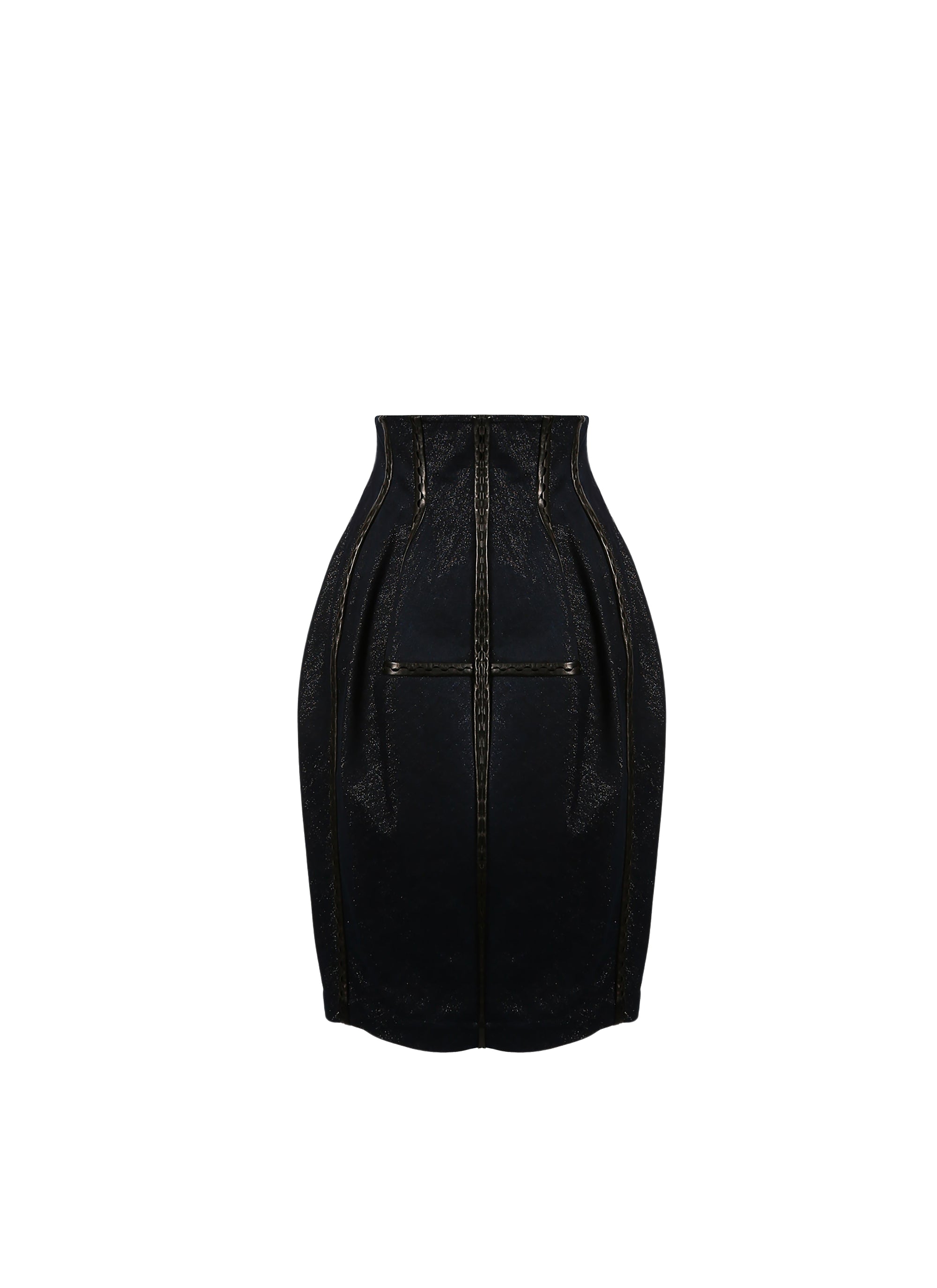 Waisted denim skirt - Blue & Silver