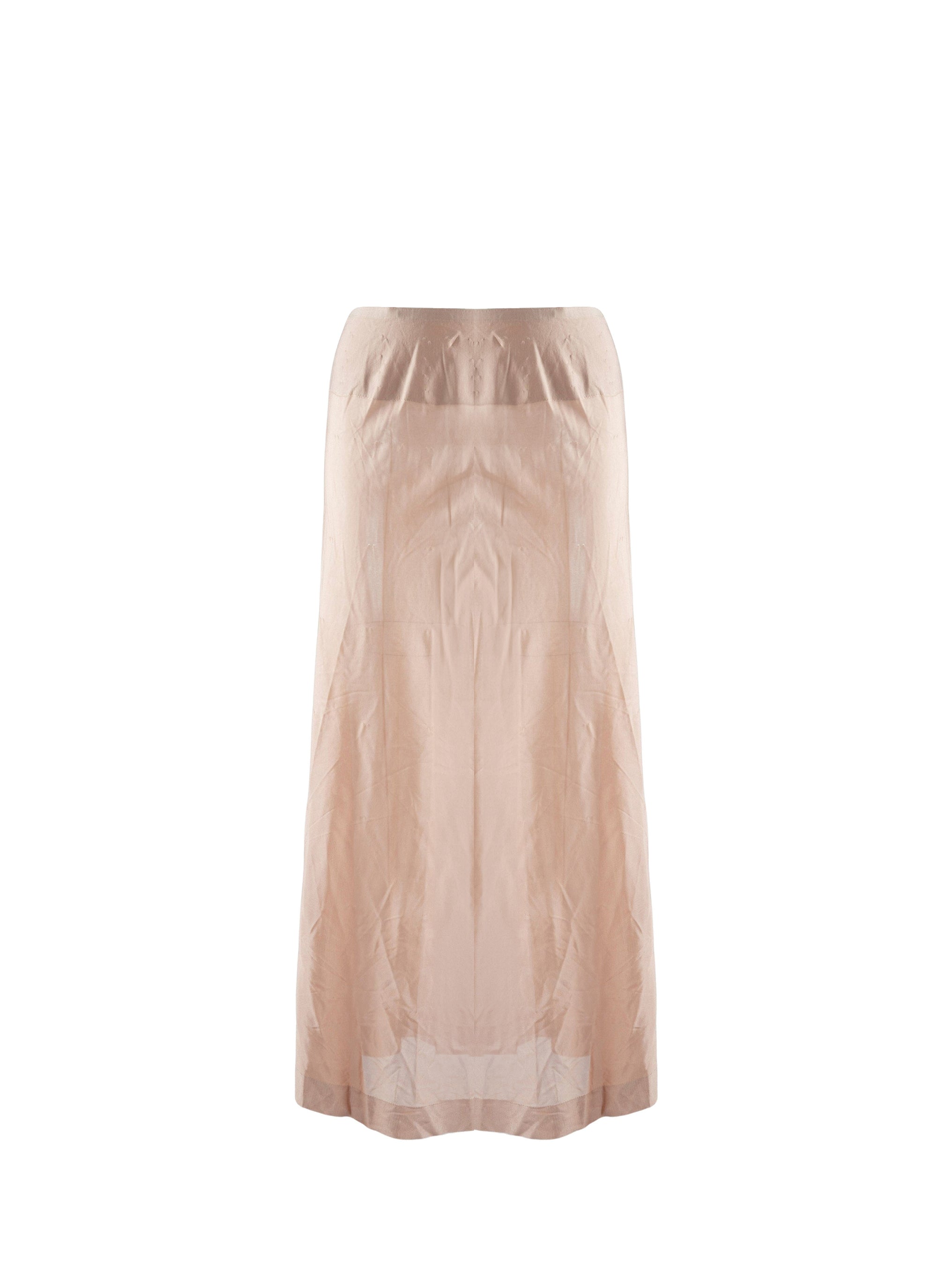Fond de jupe longue en maille unie transparente - Rose Chair