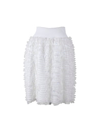 Houpette Skirt with elastic waist - White