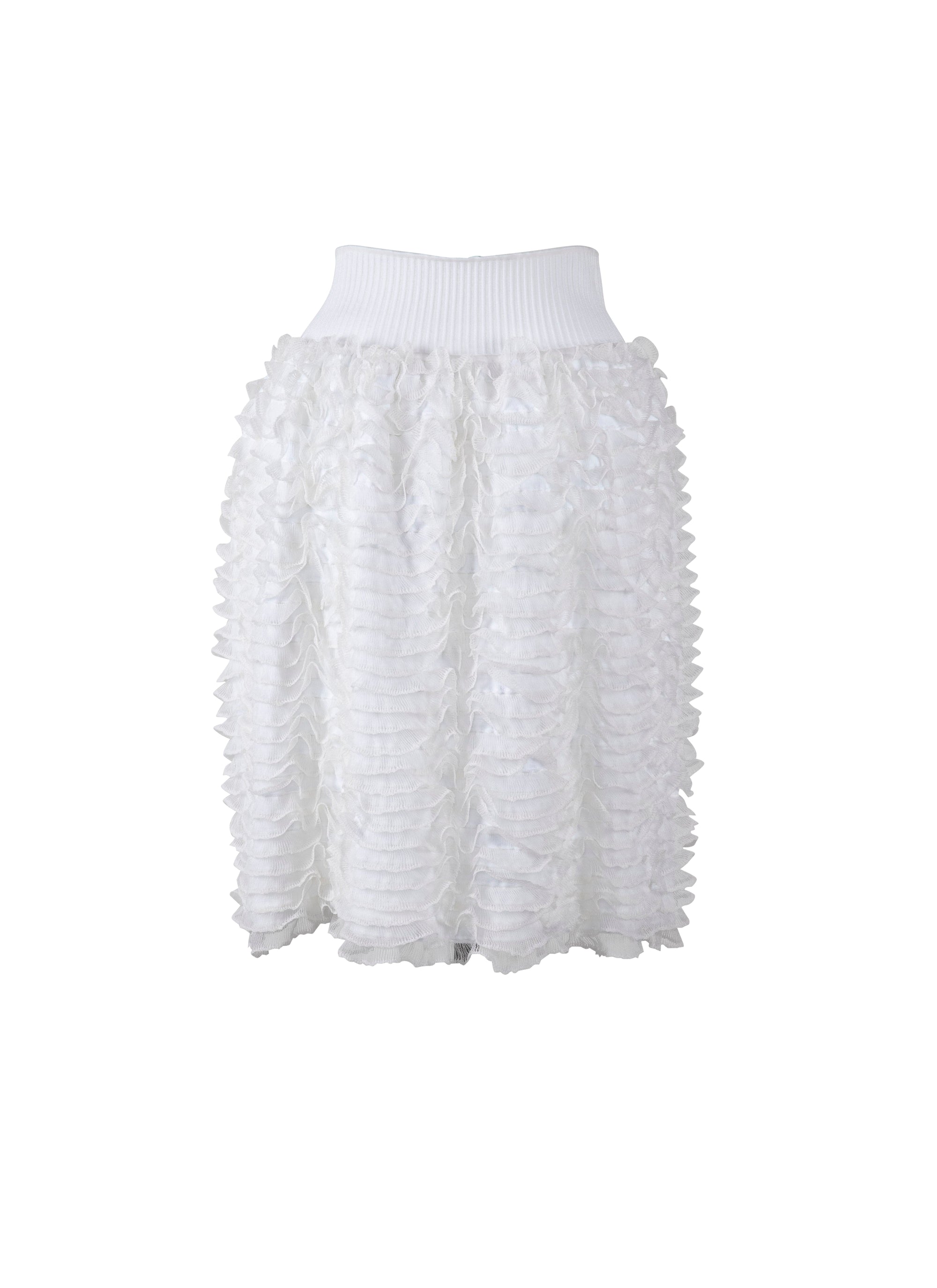 Houpette Skirt with elastic waist - White