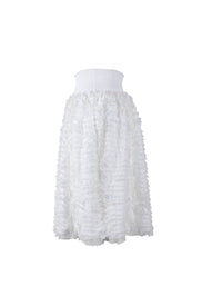 Houpette Skirt with elastic waist - White