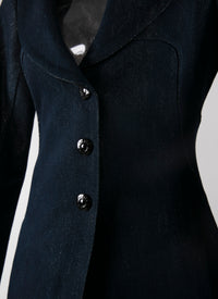 Very long buttoned coat with rounded collar - Silver