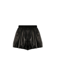 Short plongé en cuir - Noir
