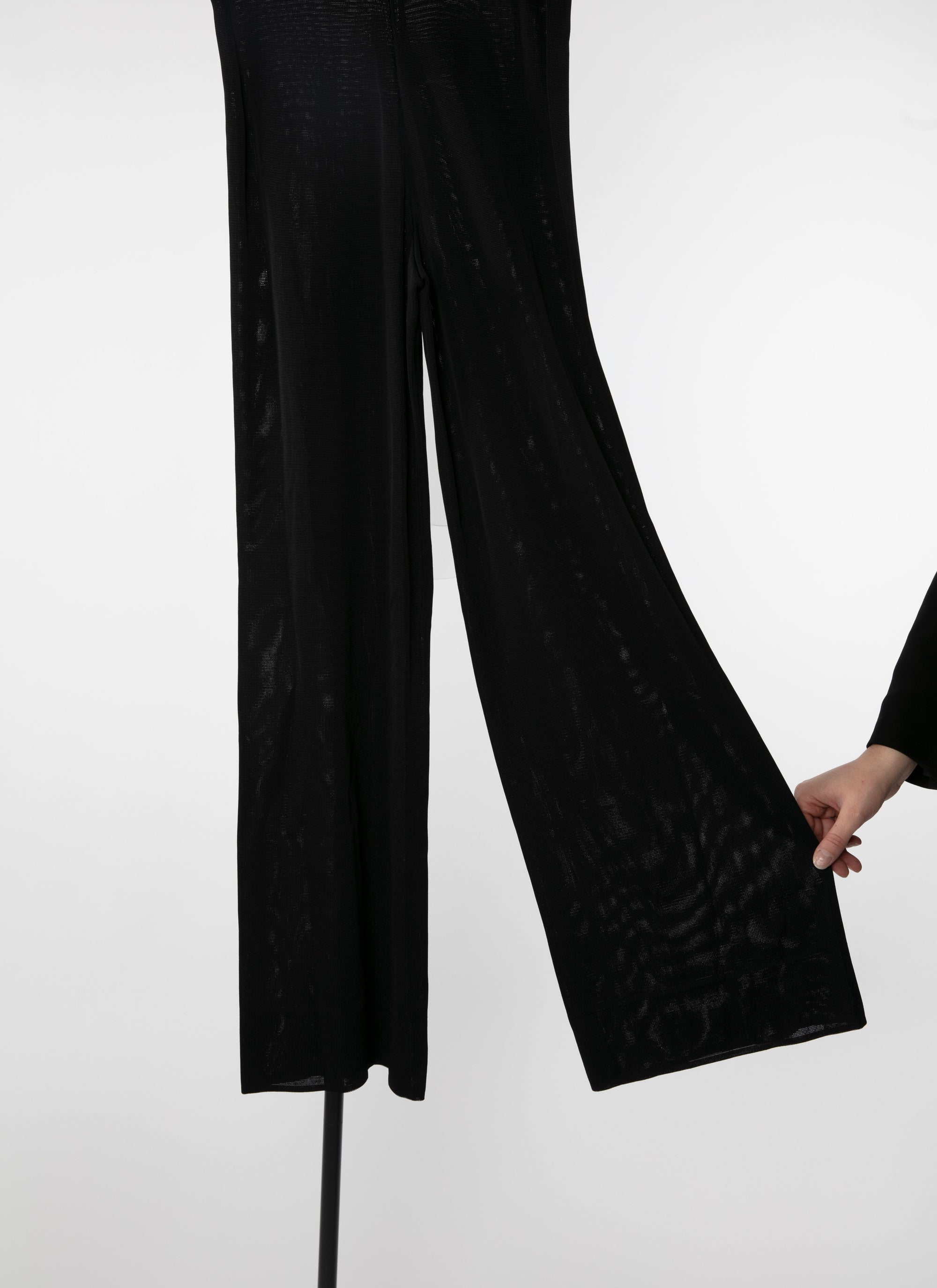 Pantalon large taille élastique - Noir