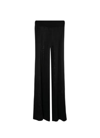 Pantalon large taille élastique - Noir