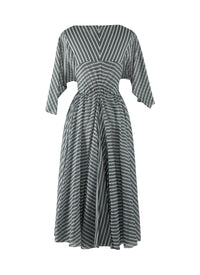3/4 Sleeve Boudoir Dress - White & Green