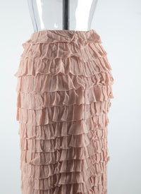 Mid-length patterned Dédale dress - Pink