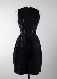 Robe courte sans manches cintrée - Argent