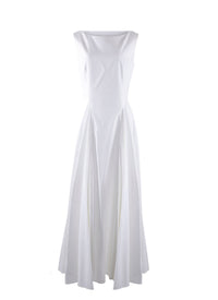 Sleeveless gabardine dress - White