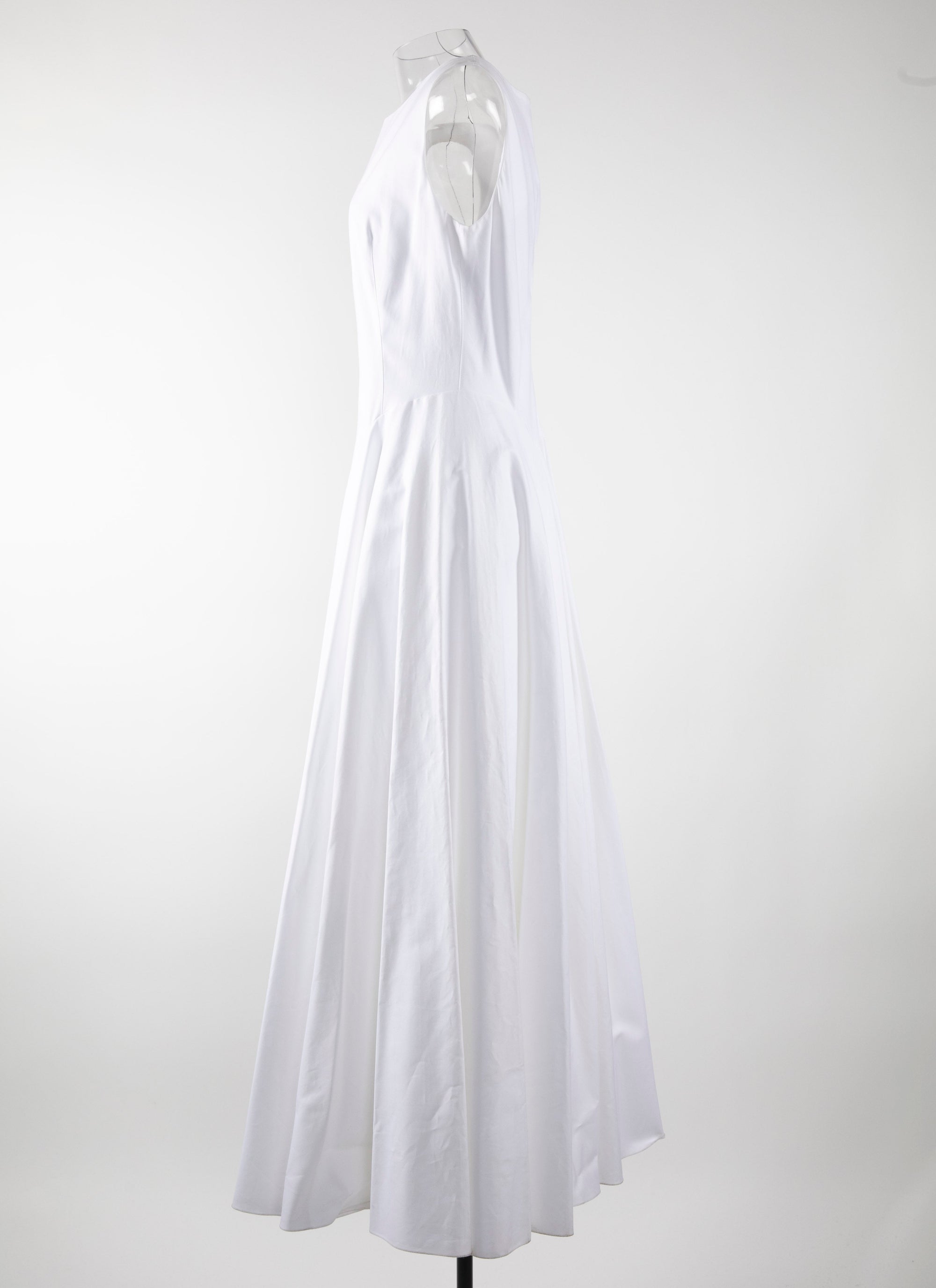 Sleeveless gabardine dress - White